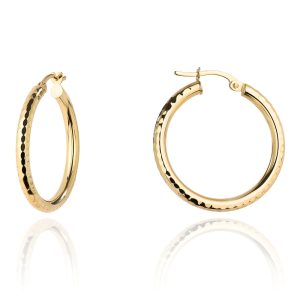 Kolczyki złote koła diamentowane na angielskim zapięciu złoto pr. 585