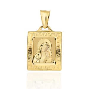 Złoty medalik Matka Boska w obrazie 585