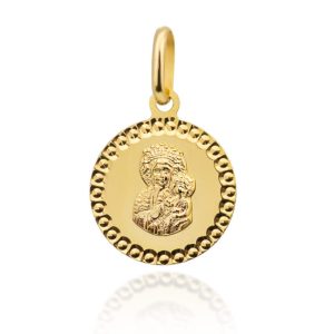 Złoty medalik Matka Boska Częstochowska w oprawie 585