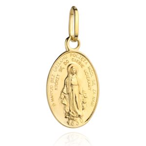 Złoty medalik zawieszka wisiorek mały 585