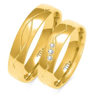 Złote obrączki ślubne 585 model - A-152