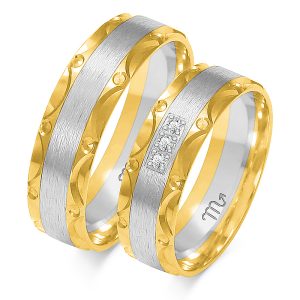Złote obrączki ślubne 585 model - A-230