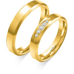 Złote obrączki ślubne 585 model - C-101