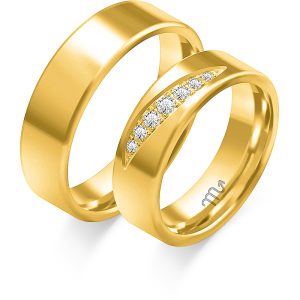 Złote obrączki ślubne 585 model - C-109