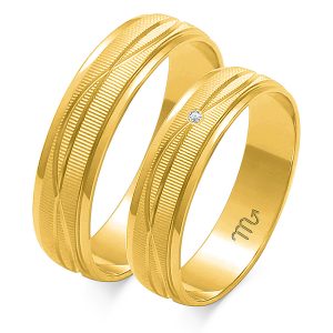 Złote obrączki ślubne 585 model - O-116