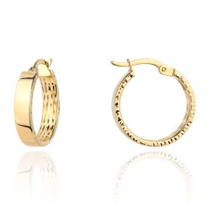 Złote kolczyki kółka diamentowane 1