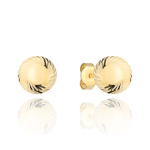 Kolczyki złote kółko z brzegiem średnie 585