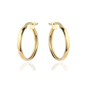 Złote kolczyki kółka na angielskim zapięciu 2