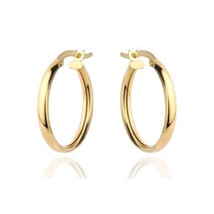 Złote kolczyki kółka na angielskim 3