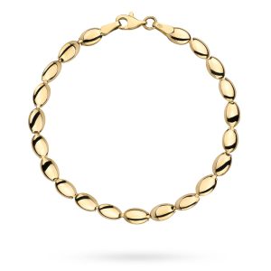Złota bransoletka z owalnych segmentów 18cm 585
