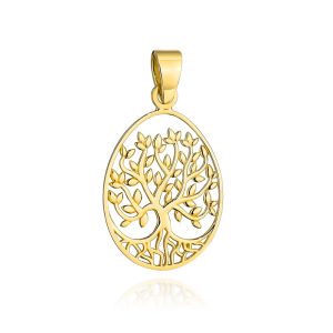 Zawieszka złota drzewko szczęścia w owalu 585