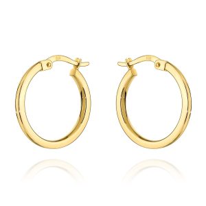 Złote kolczyki koła gładkie na angielskim zapięciu 1