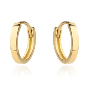 Złote kolczyki małe kółka na kreolu 10 mm 585