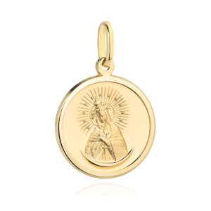 Złoty medalik Matka Boska Ostrobramska 585
