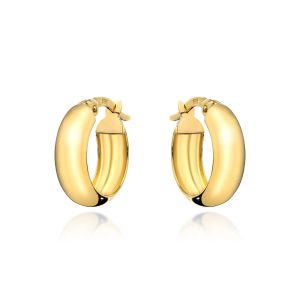 Złote kolczyki koła szerokie małe 585