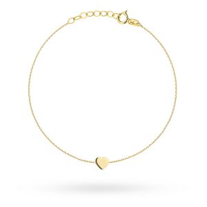 Złota bransoletka serce klasyczna 17+2cm 585