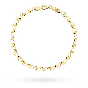 Złota bransoletka z segmentów serca 18