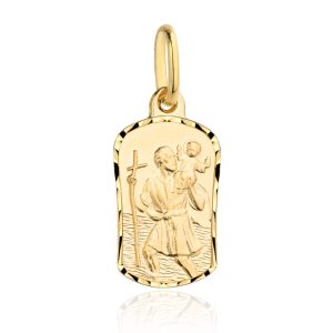 Złota zawieszka medalik św. Krzysztof 585