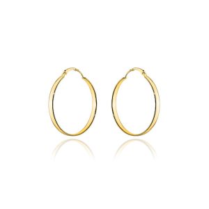 Złote kolczyki koła gładkie na kreolu 2