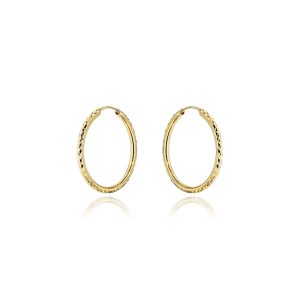 Złote kolczyki koła z diamentowaniem 2