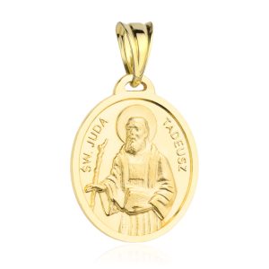 Złoty medalik święty Juda Tadeusz w okręgu 585