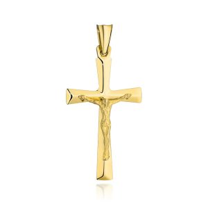 Złoty krzyżyk z Jezusem duży 3