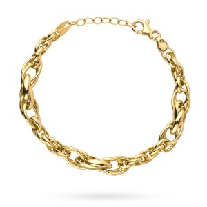 Złota bransoletka szeroka splecione ogniwa 18+3cm 585