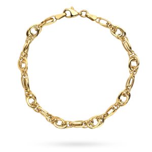 Złota bransoletka z segmentami rodowana 19cm 585