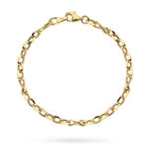 Złota bransoletka nieskończoność wpleciona 19cm 585