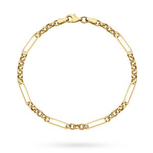 Złota bransoletka splot z kółeczek 19cm 585