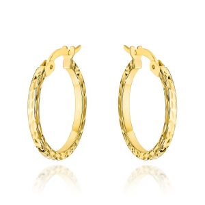 Złote kolczyki koła diamentowane małe 1