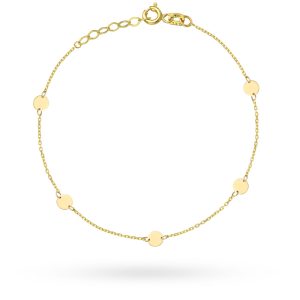 Złota bransoletka celebrytka z kółkami 17