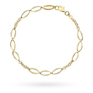 Złota bransoletka ogniwa owalne 18