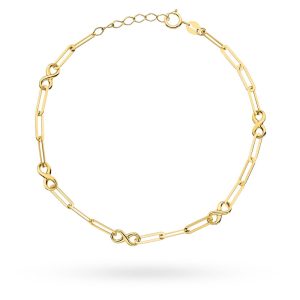 Złota bransoletka nieskończoność ankier 19cm 585