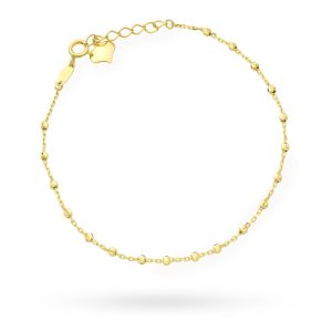 Złota bransoletka z koralikami serce 16