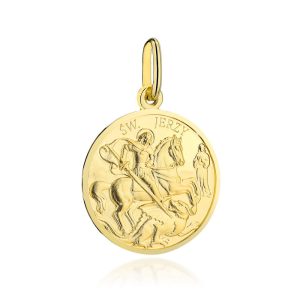 Złoty medalik święty Jerzy 585