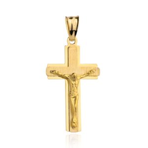 Złoty krzyżyk z wizerunkiem Jezusa 585