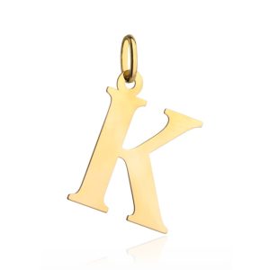 Złota zawieszka litera literka K duża 585