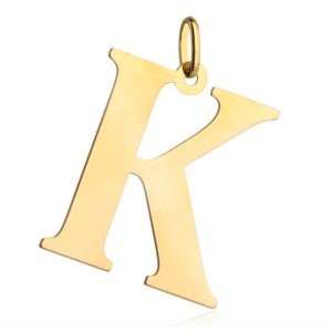 Złota zawieszka litera literka K duża 3cm 585