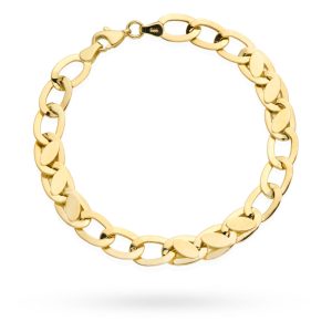 Złota bransoletka pancerka z owalami 18