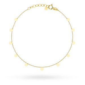 Złota bransoletka celebrytka kółka 17-19cm 585