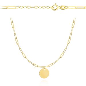 Naszyjnik złote ankier koło z przedłużką 39+4cm 585