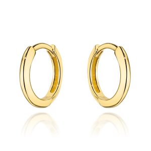 Złote kolczyki gładkie kółeczka na kreolu 585