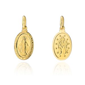 Złoty medalik Cudowny Medalik zawieszka wisiorek 585