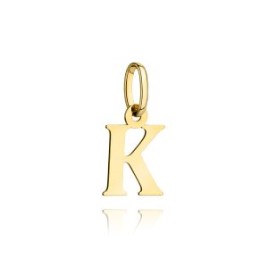Złota zawieszka litera literka K 585