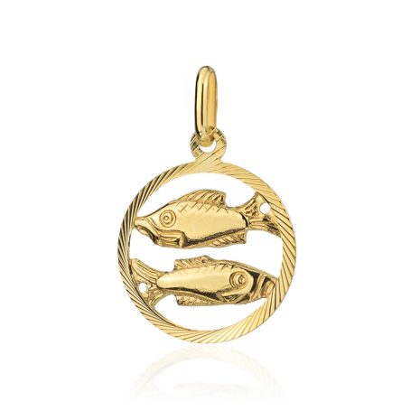 Złota zawieszka znak zodiaku RYBY 585