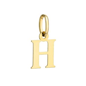 Złota zawieszka litera literka H 585
