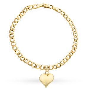 Złota bransoletka złote serce na pancerce 18cm 585