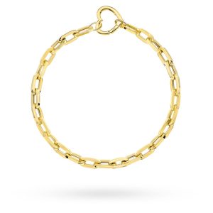 Złota bransoletka ogniwa i serce 19cm 585