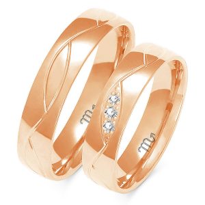 Złote obrączki ślubne 585 model - A-152